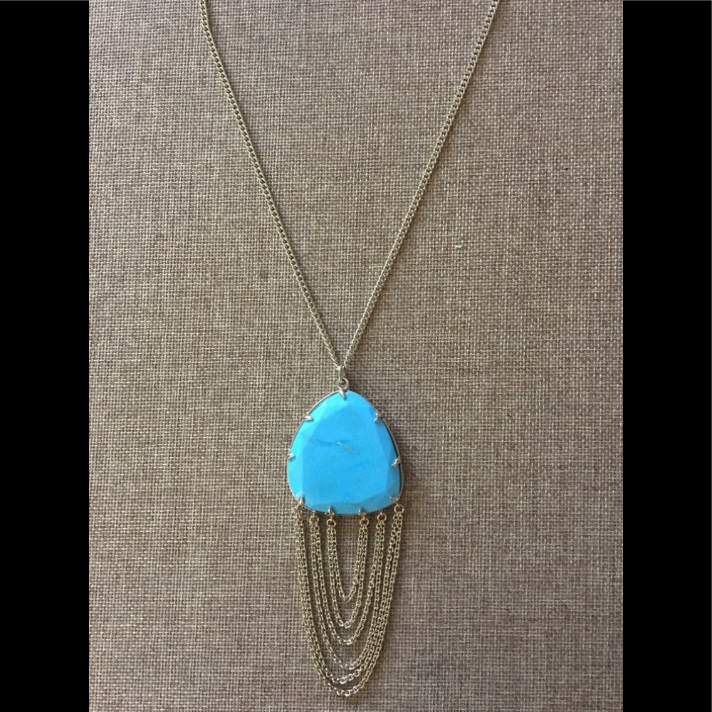 Unique Kendra Scott Gold & Turquoise Necklace